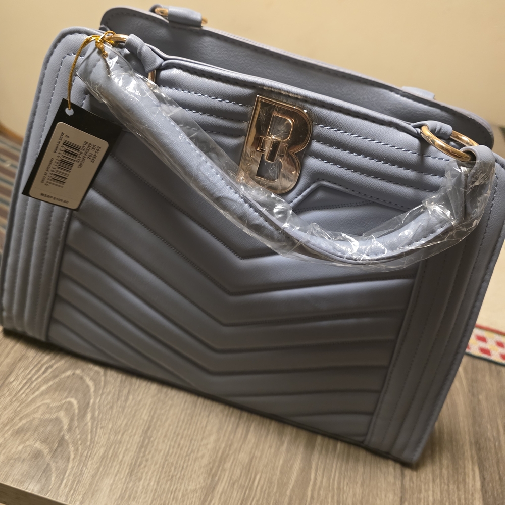 bebe Quilted Gray Shoulder Bag